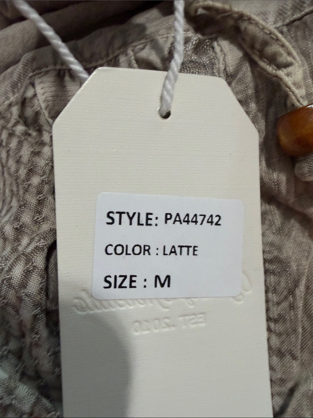 NWT- Tiered Wide-Leg Patchwork Pants - Beige Young Threads - Picture 4 of 15
